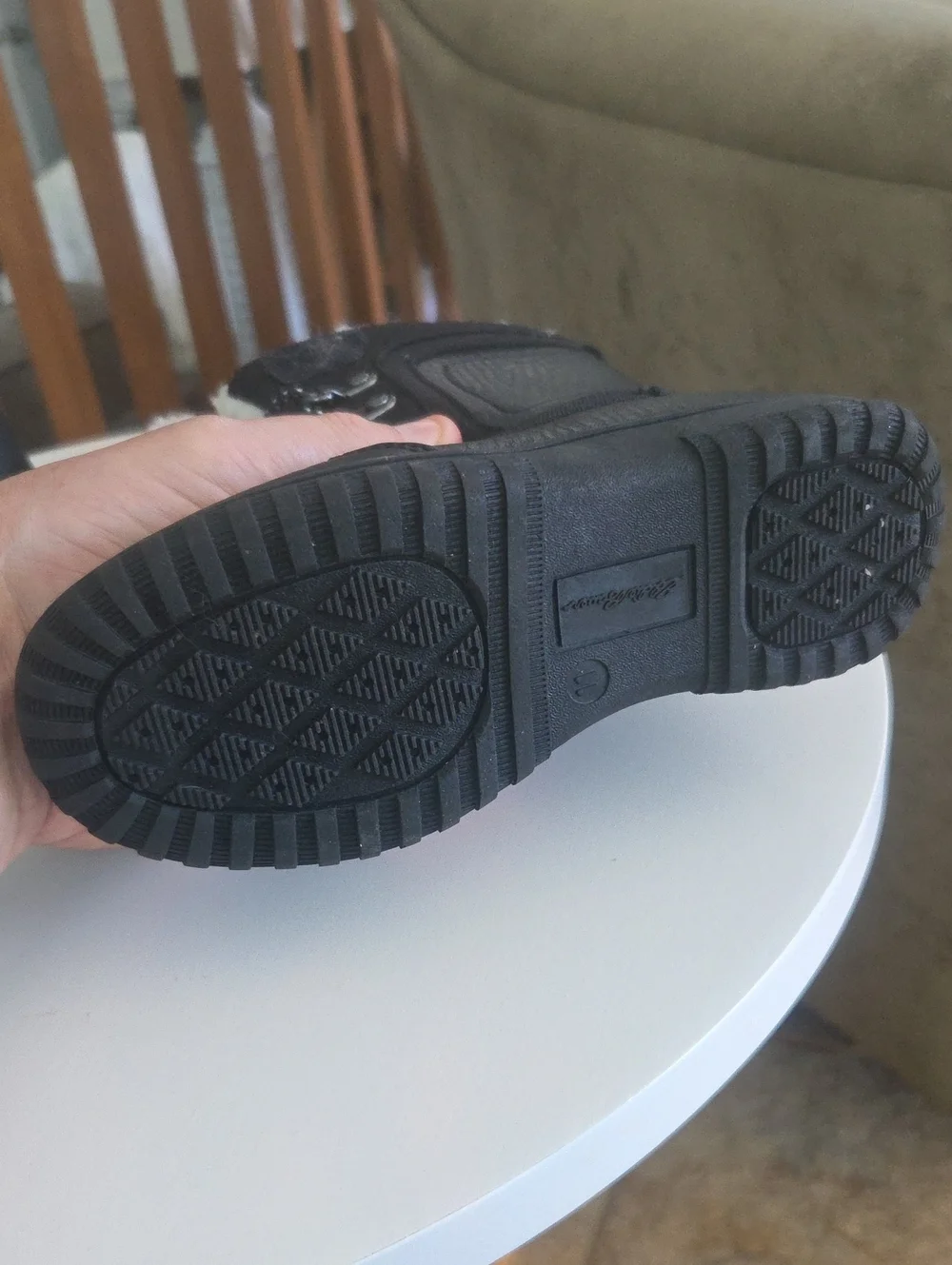 Eddie Bauer Kids Black Winter Snow Boots with Faux Fur Lining Size 11